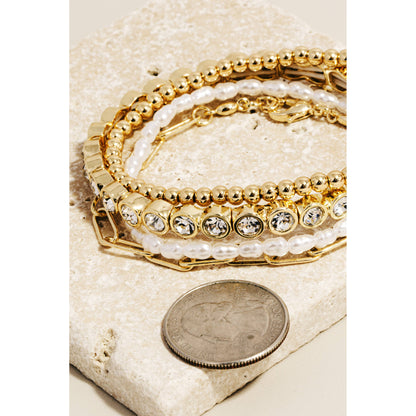 Assorted Rhinestone Beaded Bracelet Set