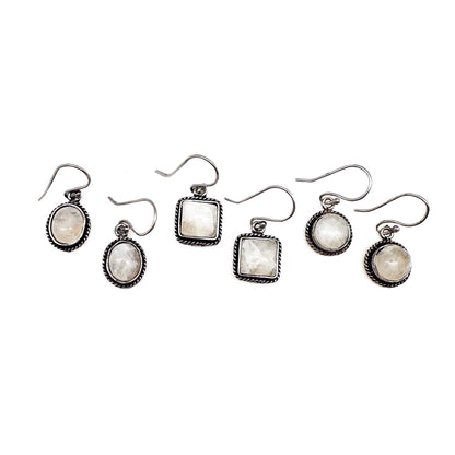 Kashi Semiprecious Small Stone Earrings - Moonstone