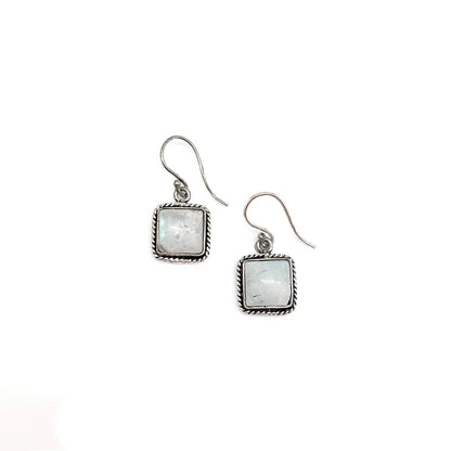 Kashi Semiprecious Small Stone Earrings - Moonstone