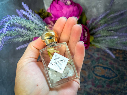 JASMINE Perfume Oil with Rainbow MOONSTONE crystals