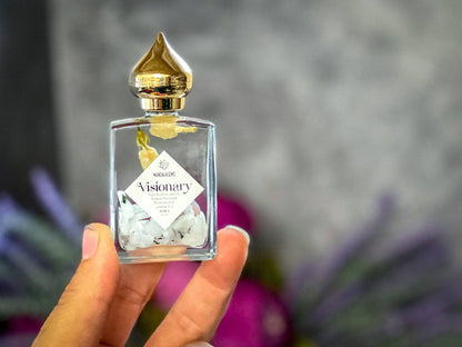 JASMINE Perfume Oil with Rainbow MOONSTONE crystals