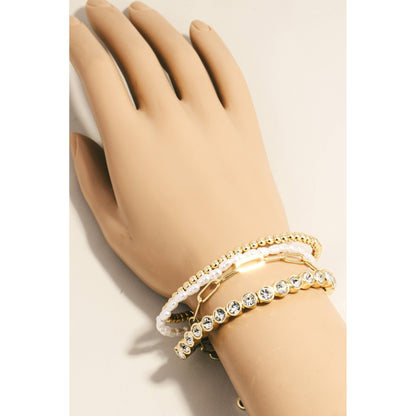 Assorted Rhinestone Beaded Bracelet Set