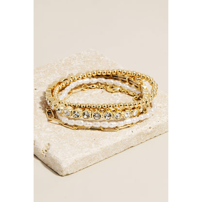 Assorted Rhinestone Beaded Bracelet Set