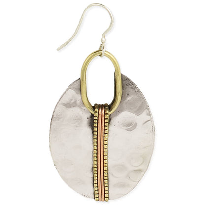 Silver Oval Earring Metal