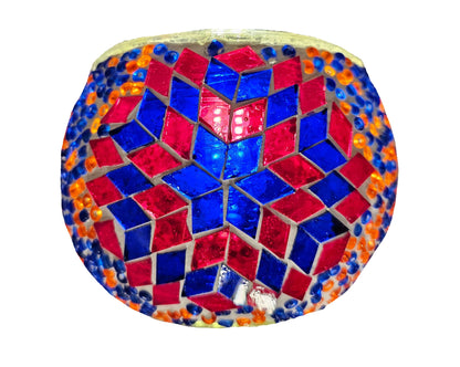 Mosaic candle votives multi pattern design in multi colors