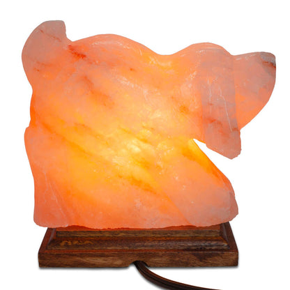 Dog Shaped Salt Lamp  - 9" avg. - Cord, Bulb, Dimmer