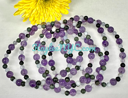 Natural Crystal Pisces Zodiac Stretch Bracelet
