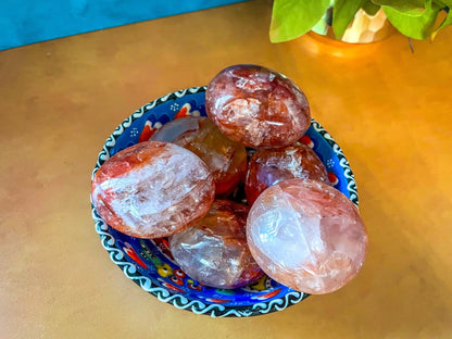 ETHICALLY SOURCED Red Hematoid Quartz /Fire Quartz Palmstone