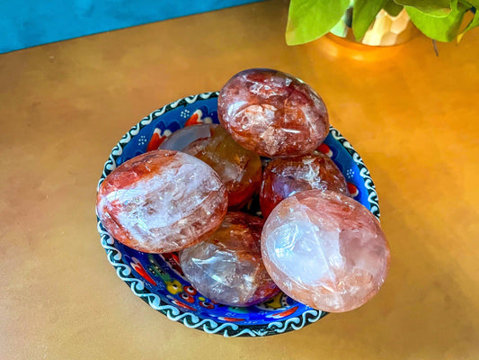 ETHICALLY SOURCED Red Hematoid Quartz /Fire Quartz Palmstone