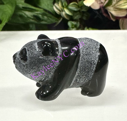 Black Obsidian Panda Healing Energy