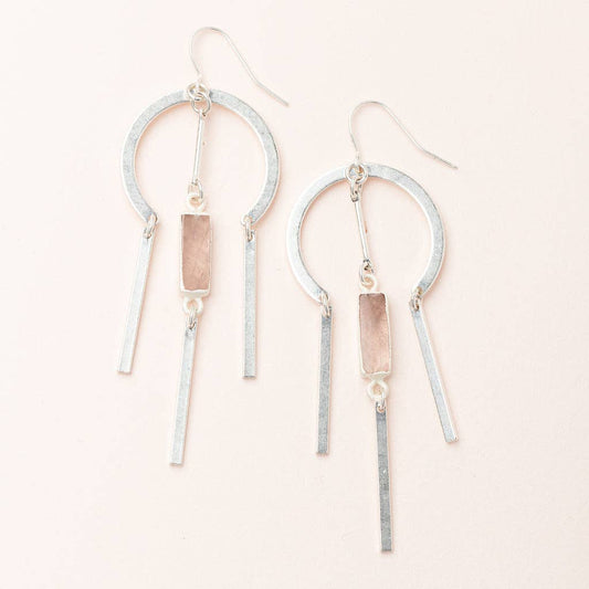 Dream Stone Earring - Rose Quartz/Silver