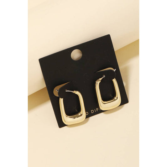 Gold Dipped Squared Hoop Earrings