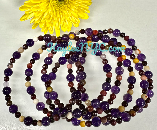 Natural Crystal Aquarius Zodiac Stretch Bracelet