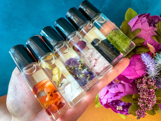 VISIONARY Jasmine Perfume Roll On with Rainbow Moonstones