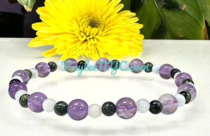 Natural Crystal Pisces Zodiac Stretch Bracelet