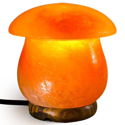 Mushroom Shaped Salt Lamp  - 7" avg. - Cord, Bulb, Dimmer