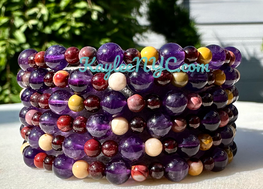 Natural Crystal Aquarius Zodiac Stretch Bracelet