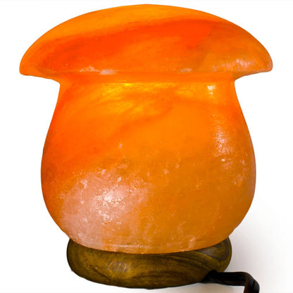 Mushroom Shaped Salt Lamp  - 7" avg. - Cord, Bulb, Dimmer