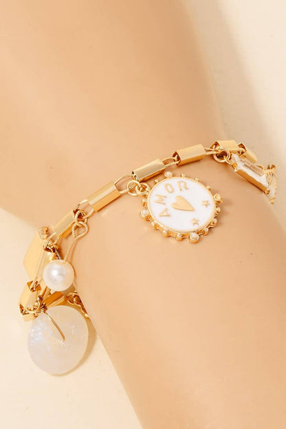 Heart And Butterfly Charms Bracelet