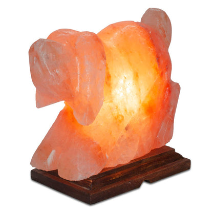 Dog Shaped Salt Lamp  - 9" avg. - Cord, Bulb, Dimmer