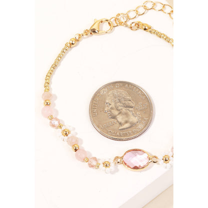 Seed Beaded Floral Pattern Bracelet