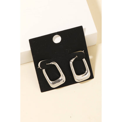 Gold Dipped Squared Hoop Earrings