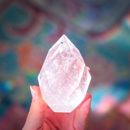 Clear Quartz Faceted Flames, Ethically Sourced Crystals