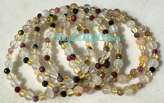 Natural Crystal Scorpio Zodiac Stretch Bracelet