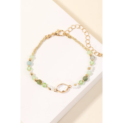 Seed Beaded Floral Pattern Bracelet