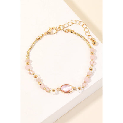 Seed Beaded Floral Pattern Bracelet