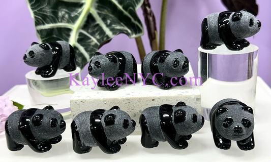 Black Obsidian Panda Healing Energy