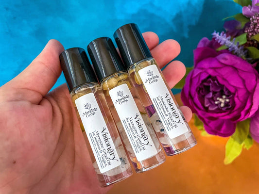 VISIONARY Jasmine Perfume Roll On with Rainbow Moonstones
