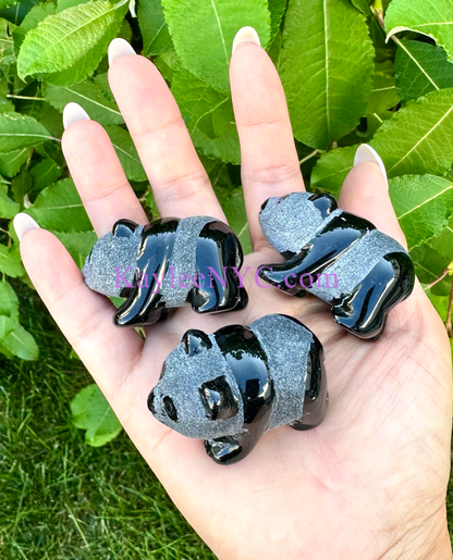 Black Obsidian Panda Healing Energy