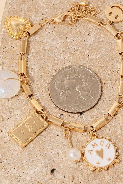 Heart And Butterfly Charms Bracelet