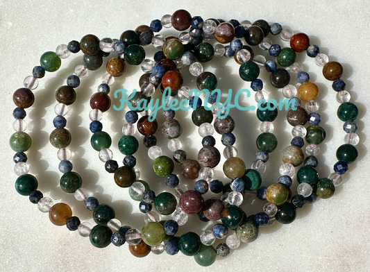 Natural Crystal Taurus Zodiac Stretch Bracelet