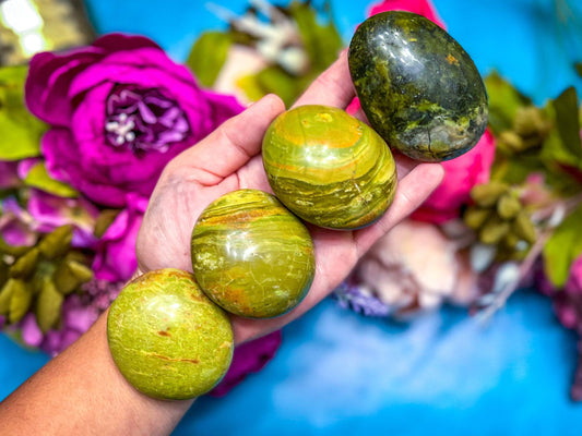 Green Opal Palmstones, Ethically Sourced Crystals