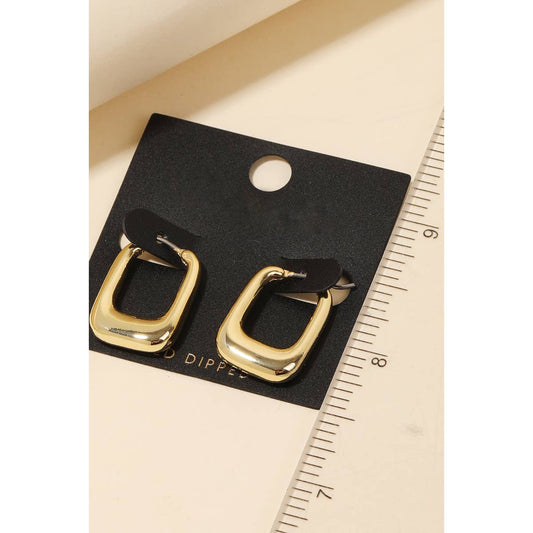 Gold Dipped Squared Hoop Earrings