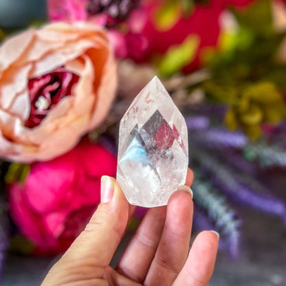 Clear Quartz Faceted Flames, Ethically Sourced Crystals