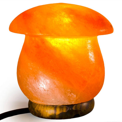 Mushroom Shaped Salt Lamp  - 7" avg. - Cord, Bulb, Dimmer