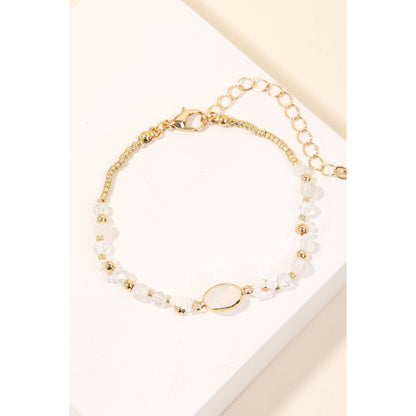 Seed Beaded Floral Pattern Bracelet