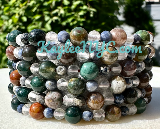 Natural Crystal Taurus Zodiac Stretch Bracelet
